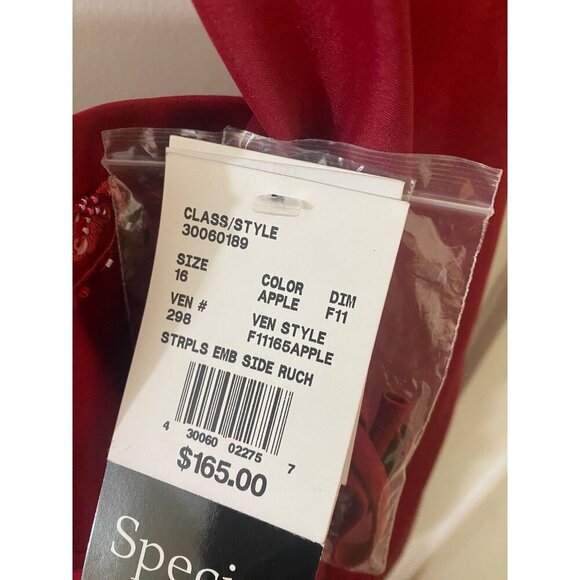 NWT David's Bridal Women's Apple Red Sleeveless Bridal Bridesmaid Dress - 16 - Picture 3 of 10